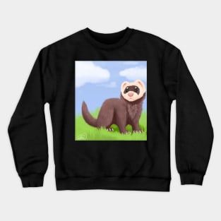 Ferret in the grass Crewneck Sweatshirt